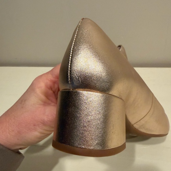 Alex Marie Gold Block Heel Pumps - Picture 8 of 11